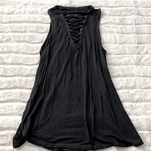 American Eagle High Neck Lace up Tank